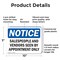 Signmission Salespeople And Vendors Seen Appointment, 10 in W x Rectangle, Plastic OS-2PACK-NS-P-710-L-16536 - alternate 3